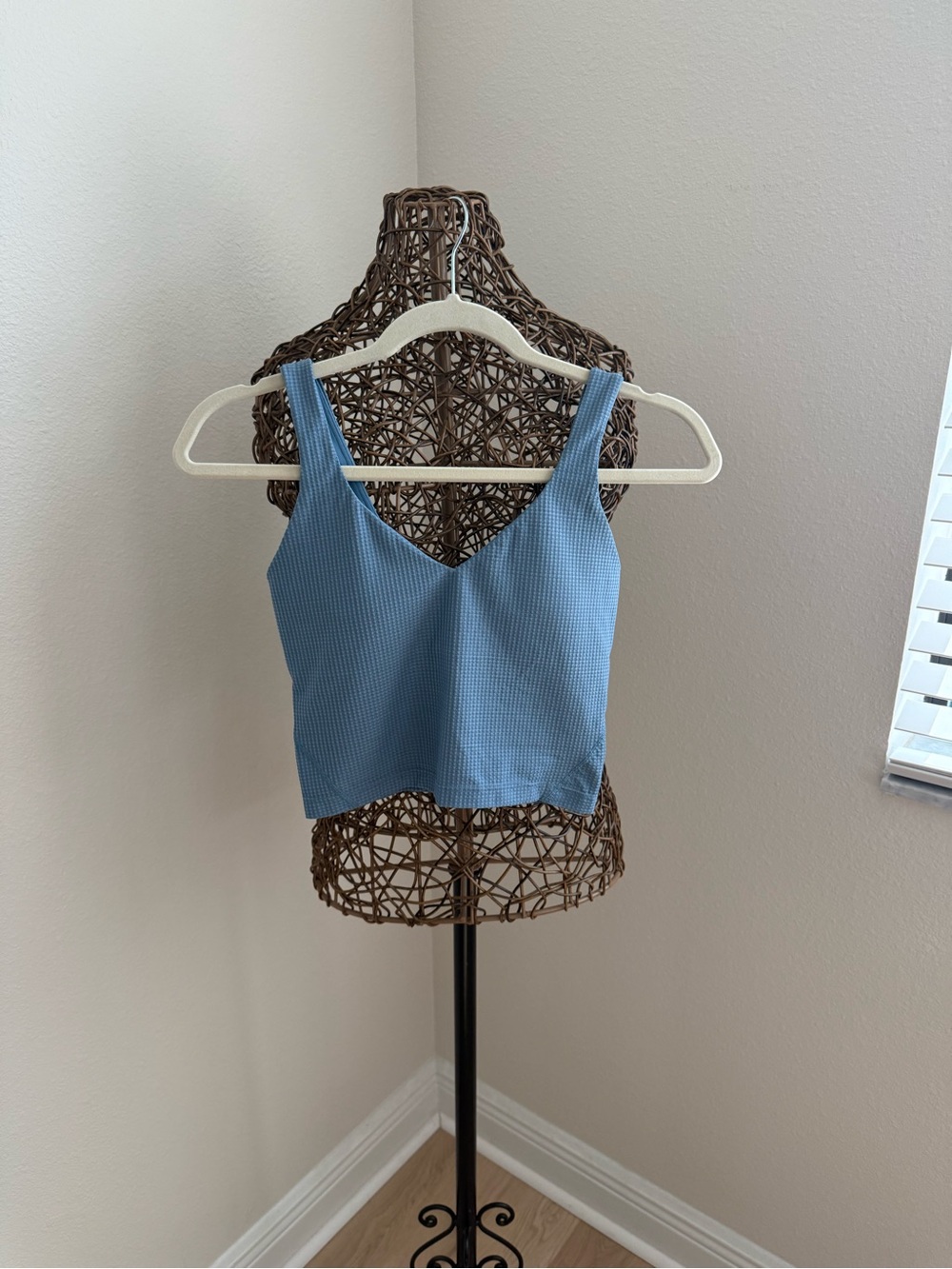 lululemon athletica Light Blue Cropped V-Neck Sports Bra Top